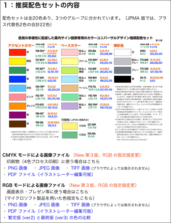 バリアフリーカラー設定表